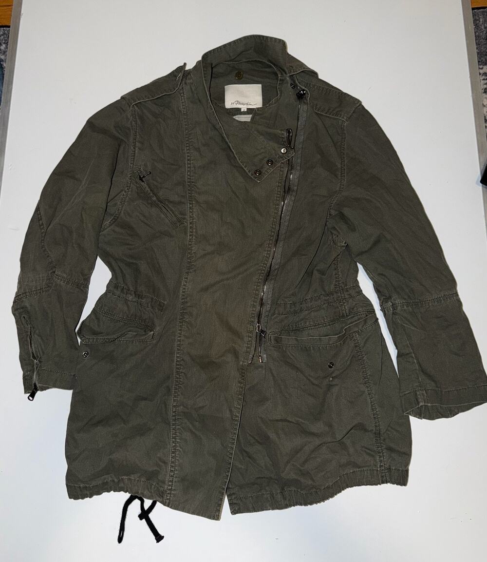 3.1 Phillip Lim Olive Green Utility Jacket Size 2